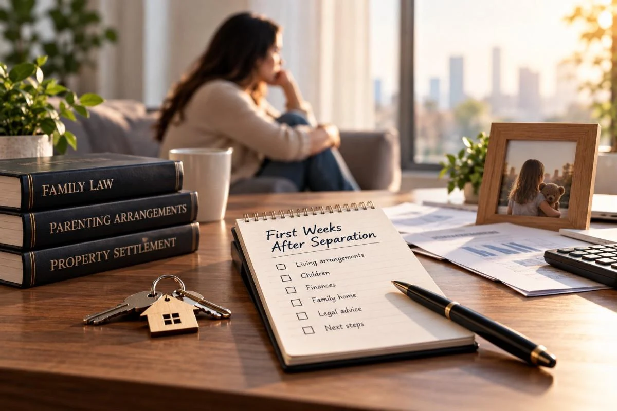 First weeks after separation checklist for family and financial arrangements